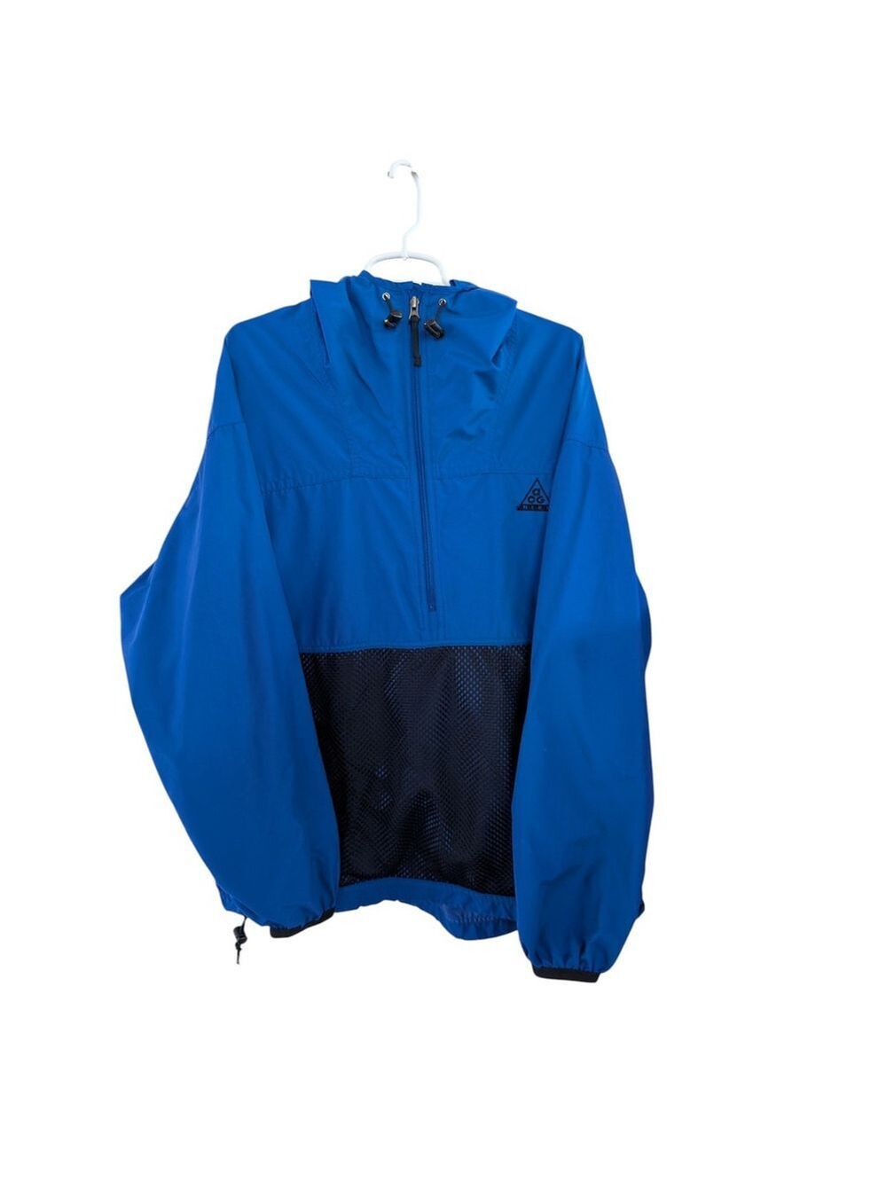 Vintage Nike ACG Windbreaker Anorak Jacket Colorblock Blue Black Size L 90's